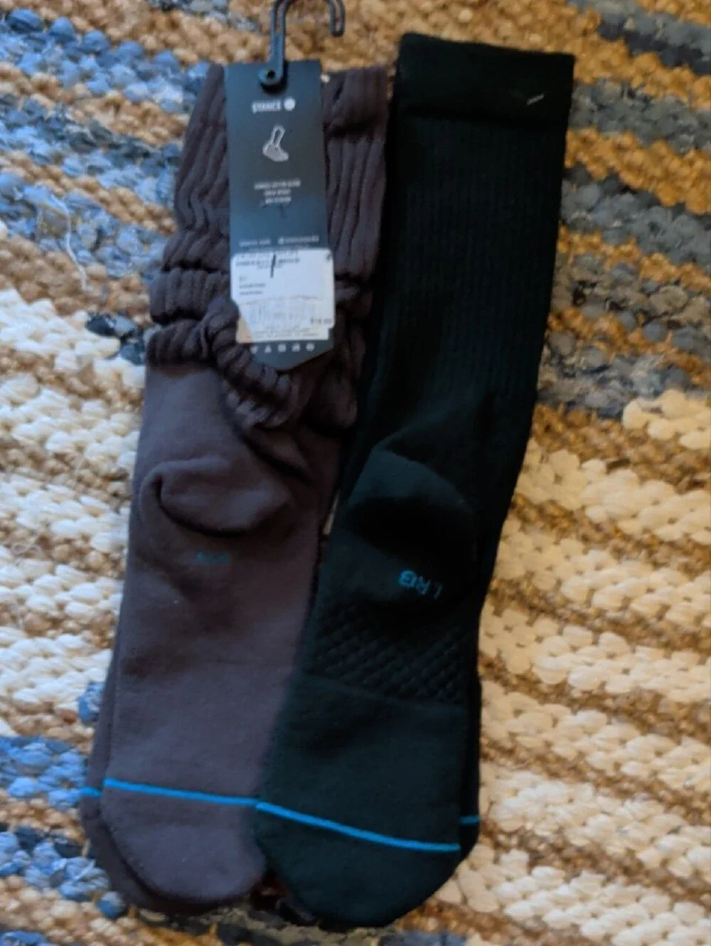 Stance Men’s Casual Crew Socks - Black & Dark Gray